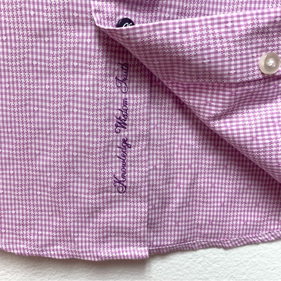 Robert Graham Boys Small 8 Button Down Dress Shirt Light Purple Gingham Check‎ - Picture 6 of 13